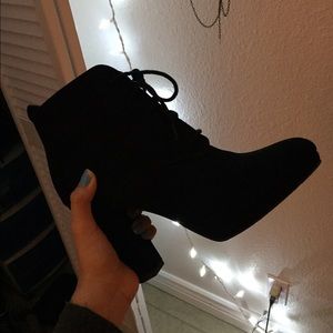 Black Lace Boot-Heels