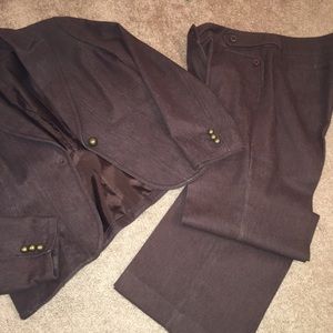 Brown Denim Pants Suit