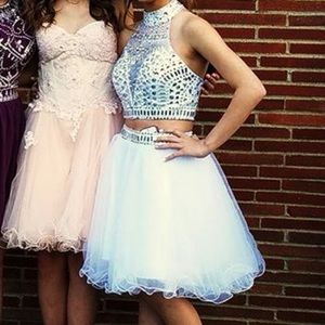 White Knee Length Prom Dress