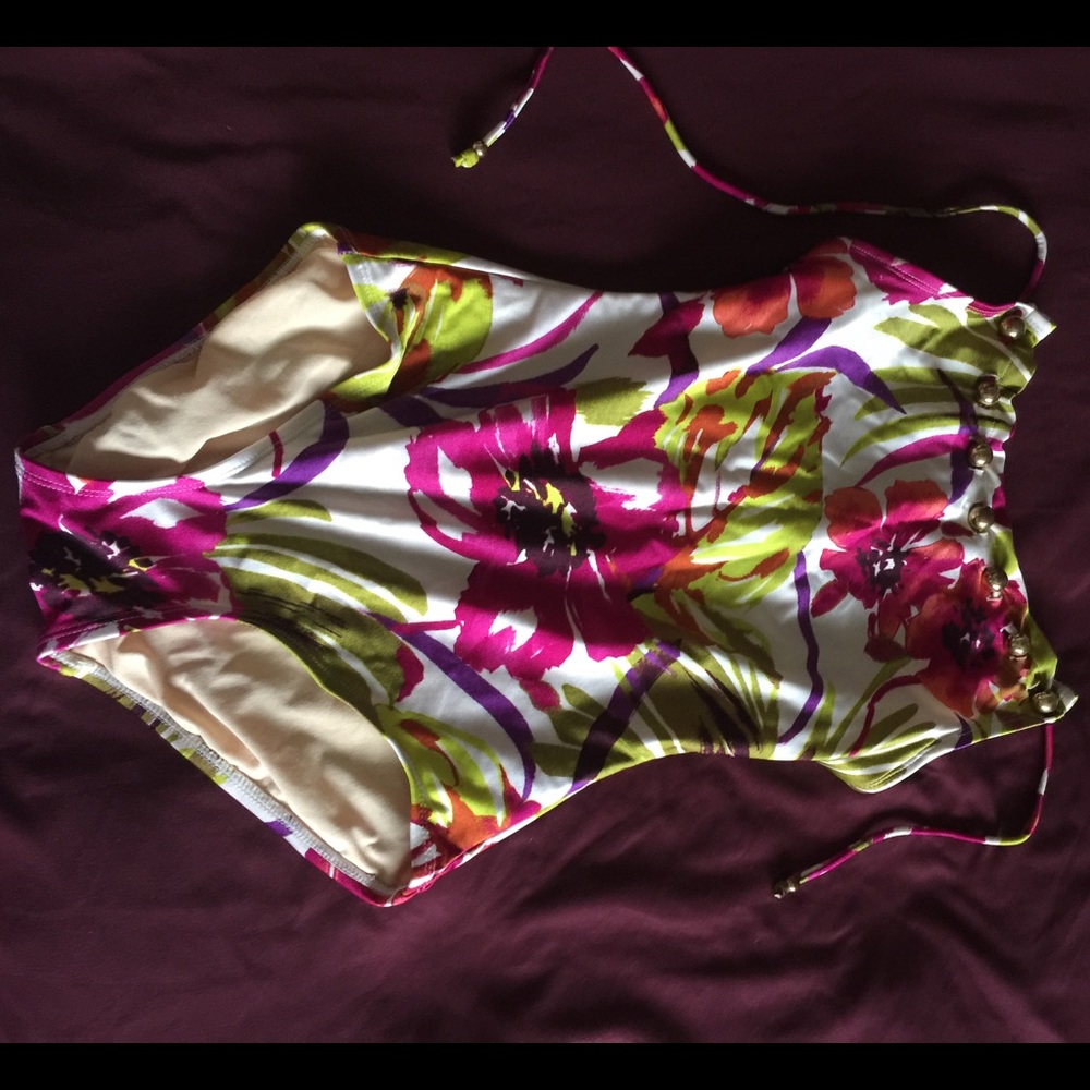 Halter Top Floral Bathing Suit
