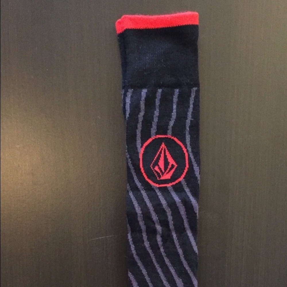 ❤️VOLCOM MENS WOOL Black Grey Red Snow Ski Socks❤️