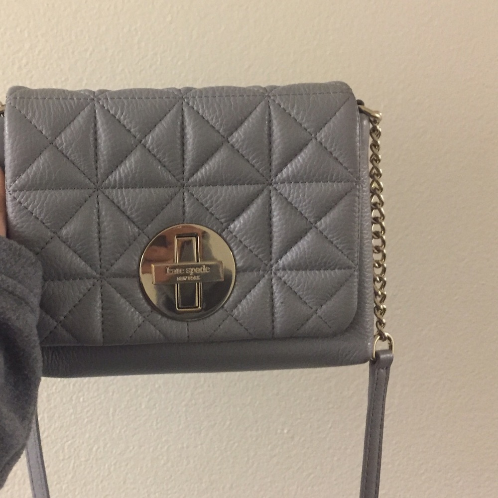 Kate Spade grey quilted satchel