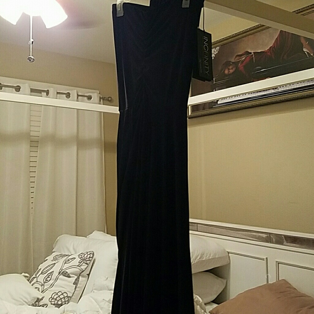 Gorgeous long black unique tube top dress