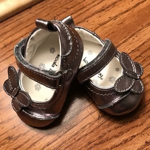 Silver/Gray Butterfly Snap Shoes For Infant