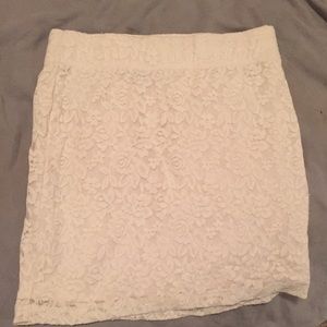 White lace skirt