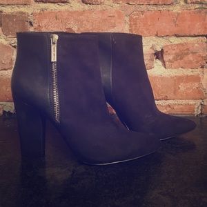 Deep Navy Heeled Booties