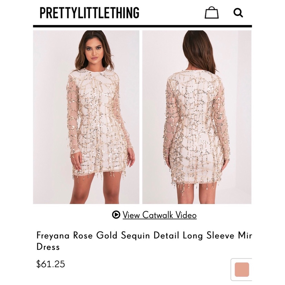Pretty Little Thing White Sequin Dress