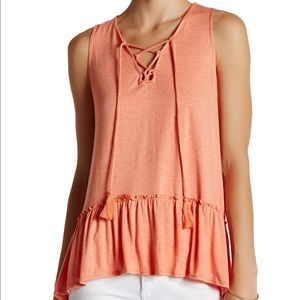 Max Studio Hi-Lo Lace-Up Tank