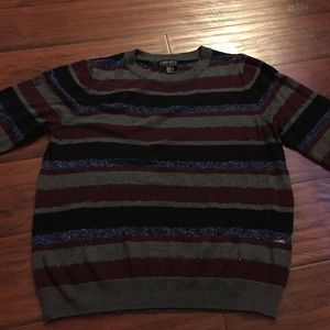 Grey multi color stripped sweatshirt