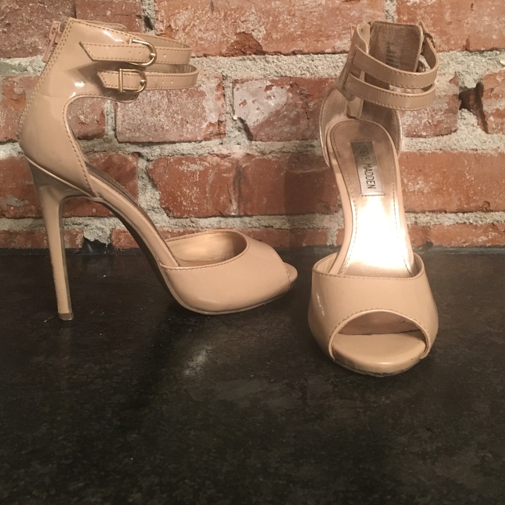 Steve Madden Nude Heels with Double Ankle Strap