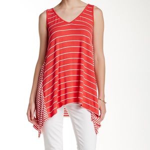 Max Studio Women's Sharkbite Stripe Tunic Tank