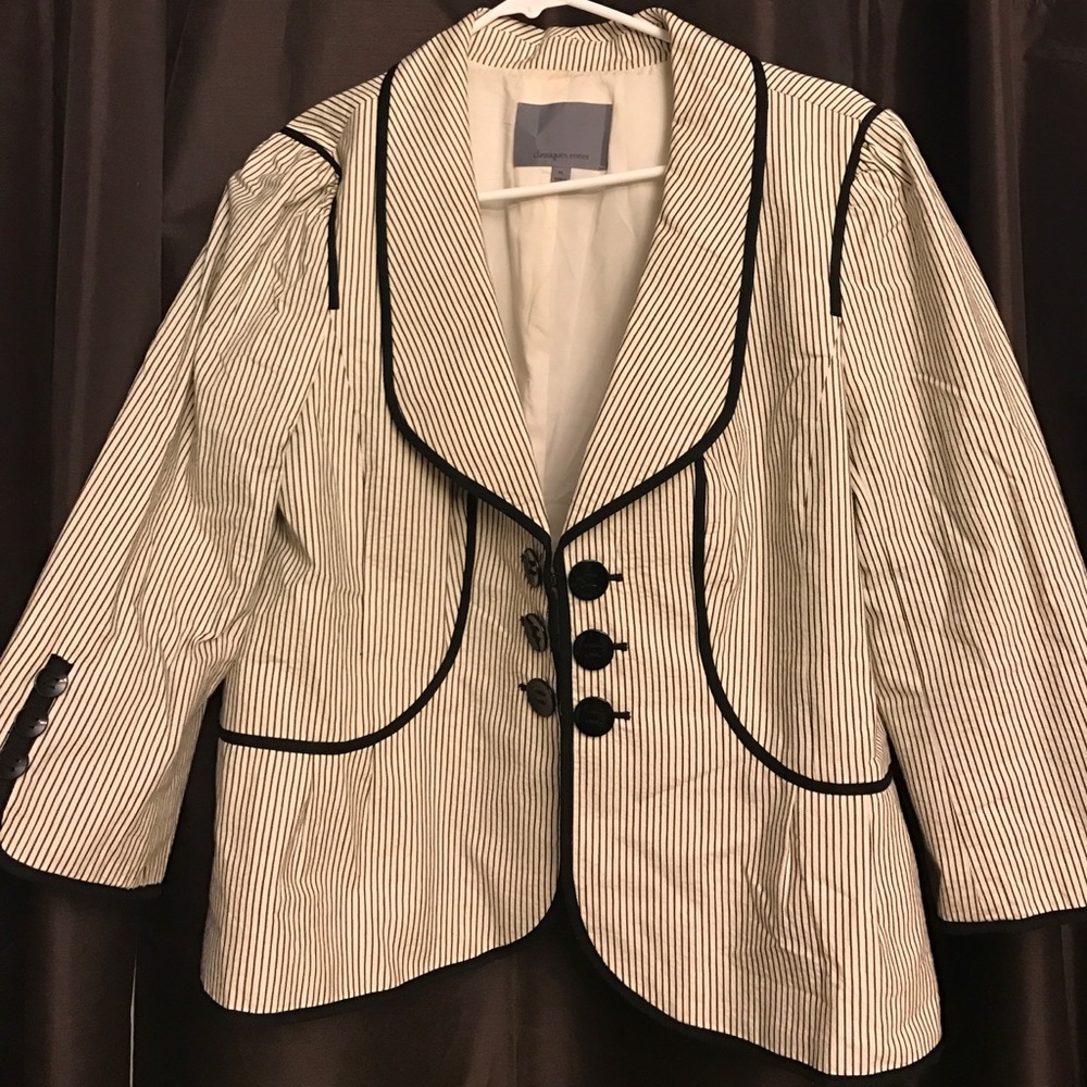 Black and white striped blazer