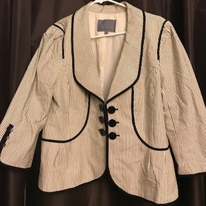 Black and white striped blazer