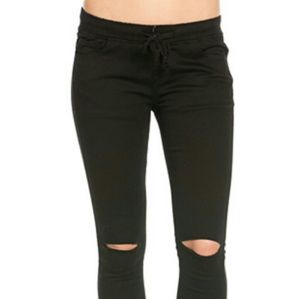 Black skinny joggers