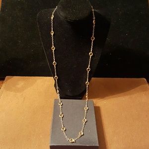 VINTAGE J. CREW YELLOW TOPAZ CRYSTAL NECKLACE SWAR