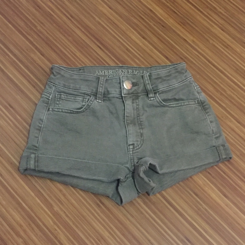 Faded olive green AEO shorts