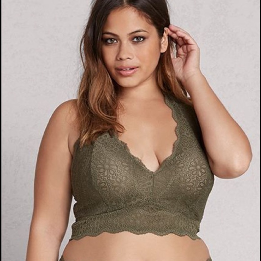 Plus size LOVESICK lace halter bralette