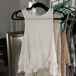 Ruffle white top