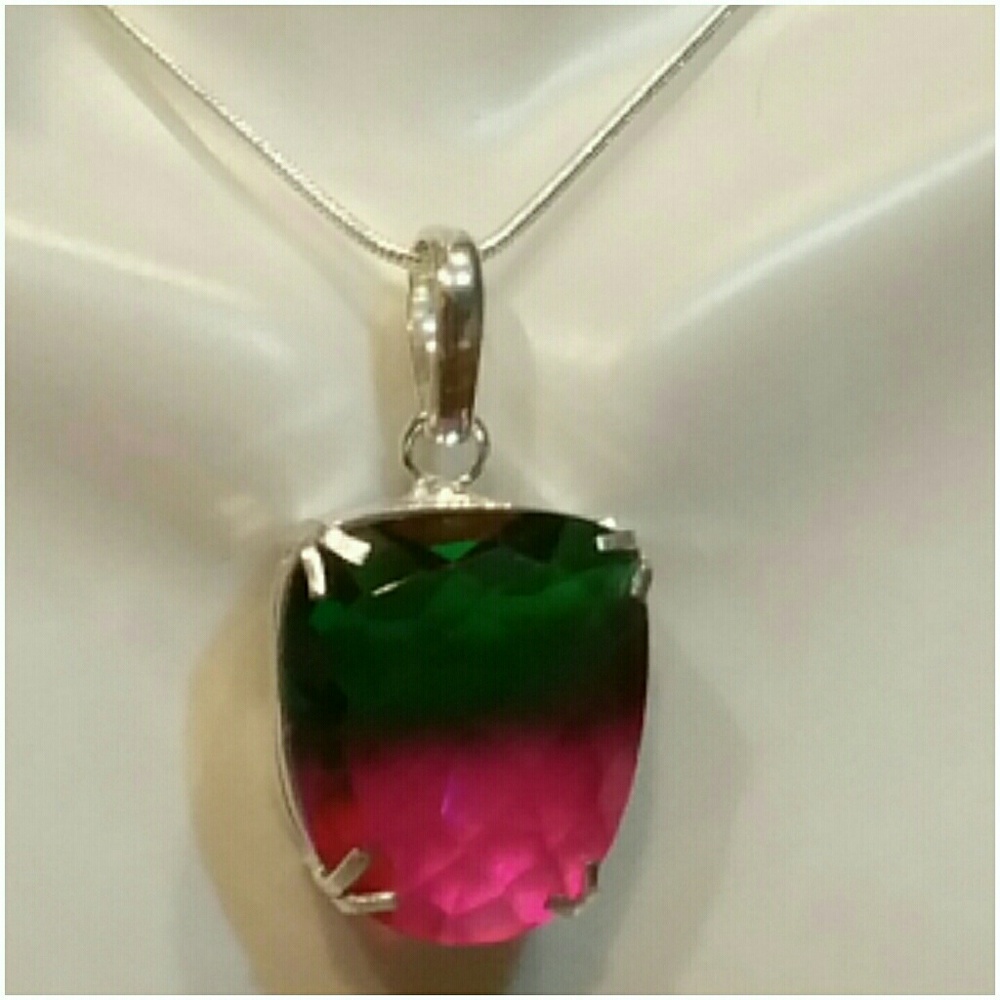 Gifted..... Genuine Watermelon Tourmaline Pendant - Picture 1 of 4