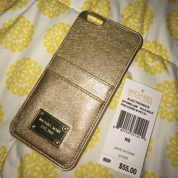 Michael Kors Accessories - Gold iPhone 6/6s plus phone case with 2 pockets