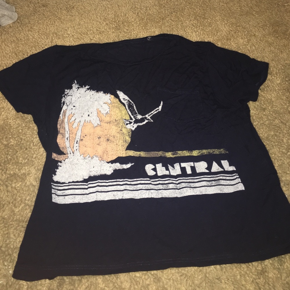 Navy blue central crop top