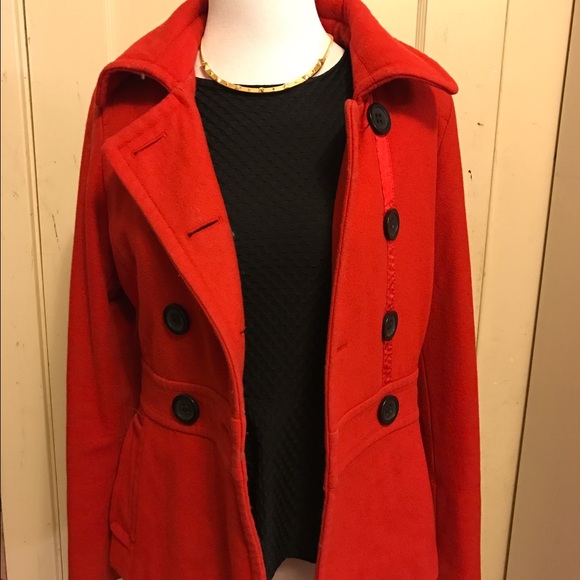 Macy's Jackets & Blazers - Red Pea Coat, great condition size Small