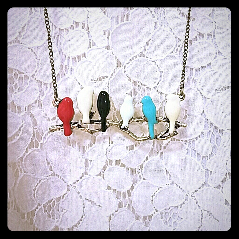 Beautiful Birds on a Branch Necklace