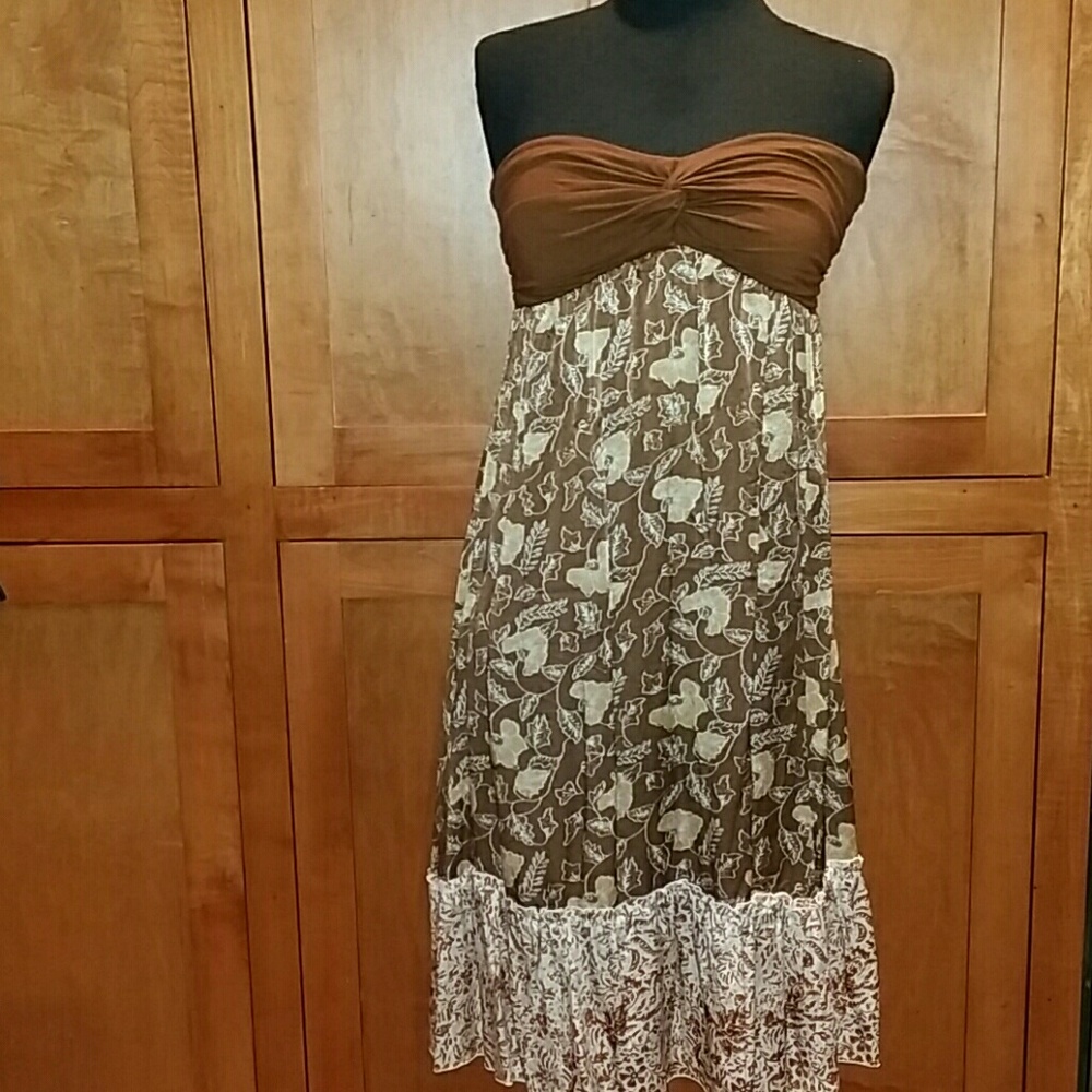 Basil & Maude Strapless Silk Dress Xsmall