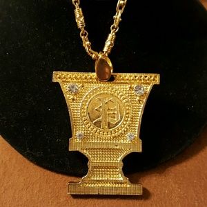 BLING LARGE WINNERS CUP NECKLACE GOLD CHAIN