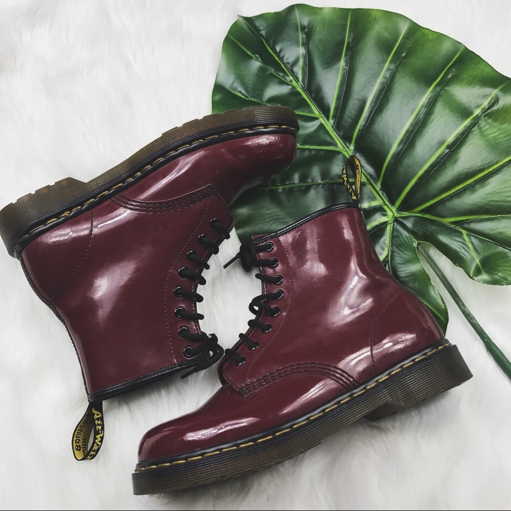 Dr. Martens Air Wair Oxblood Patent Leather Boots