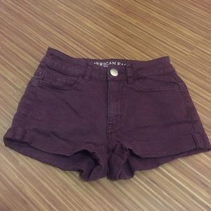 Burgundy AEO shorts