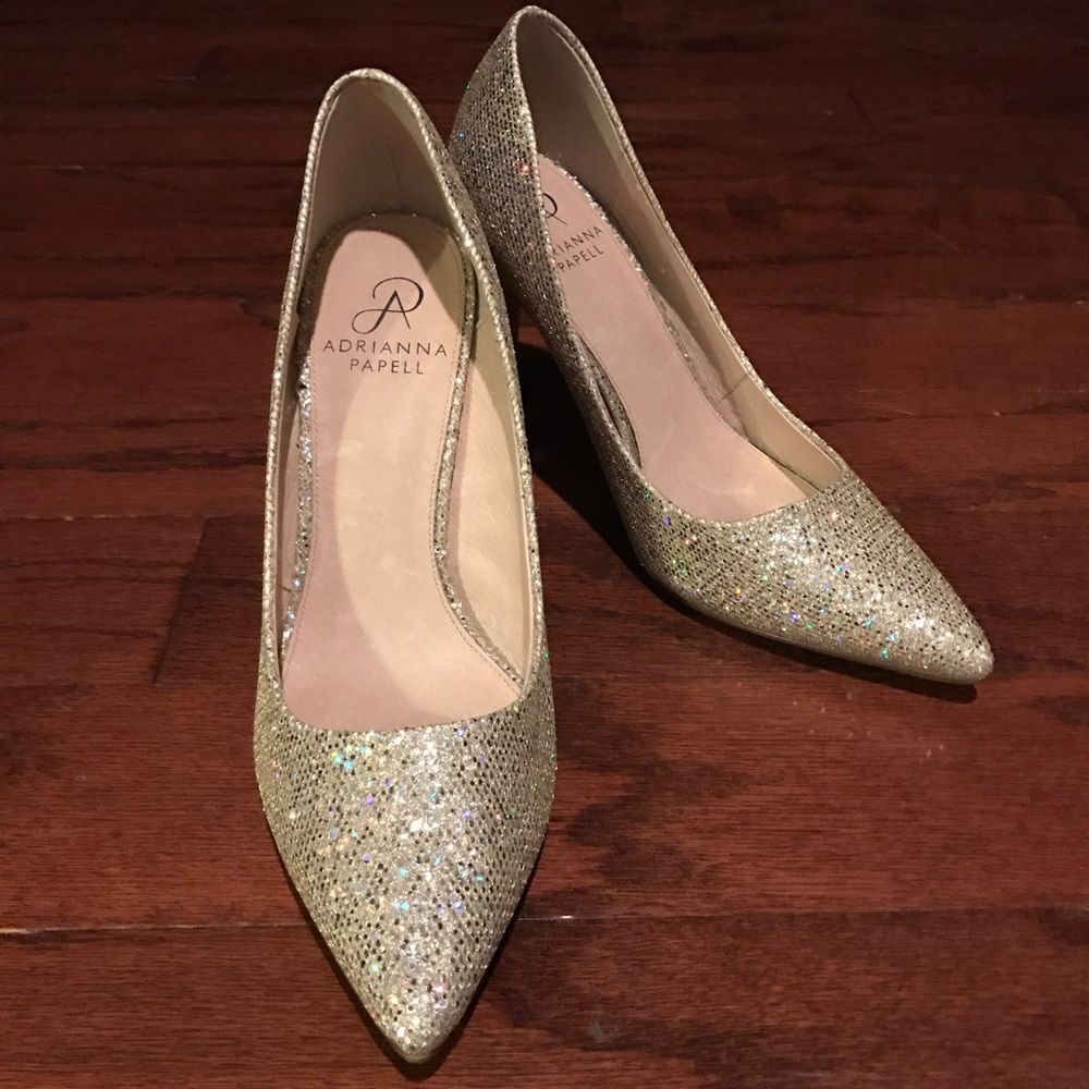 Adrianna Papell Silver & Pastel Glitter Heels