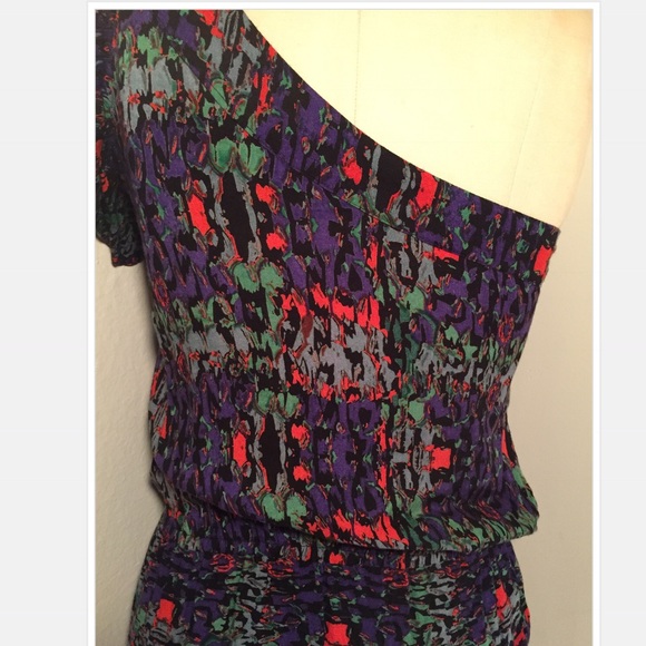 Angie - One Shoulder Multi Colored Dress - Picture 3 of 3