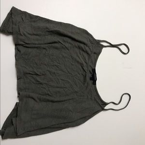 Army green cropped tank