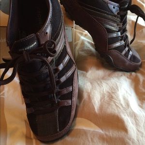 Brown Skechers sneakers