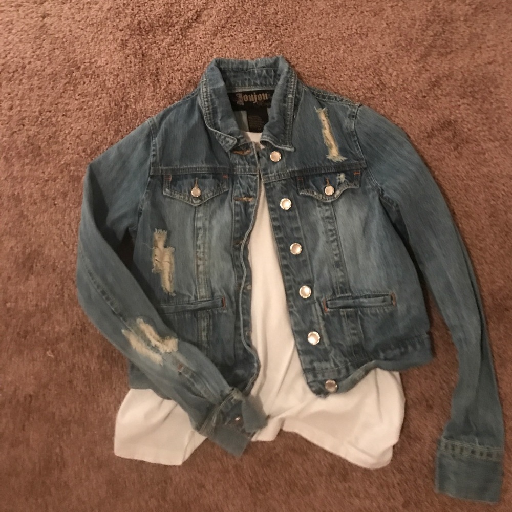 Denim ripped jacket