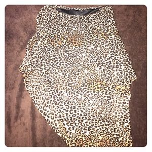 Hi-lo cheetah print skirt