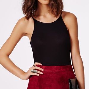 Missguided Racer Black Bodysuit