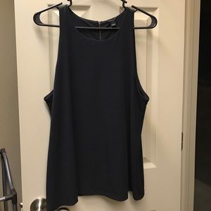 Ann Taylor Sleeveless Navy Top