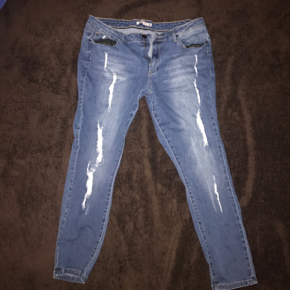 Distressed jeans