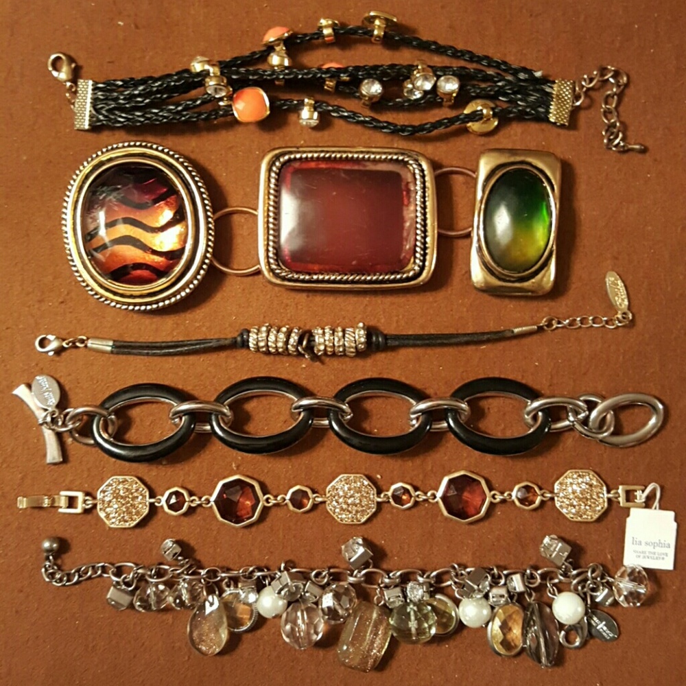 6 FASHION DESIGNER BRACELETS JEWELRY LOT