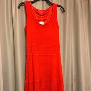 Elle by Kohl's. Sleeveless red-orange dress.