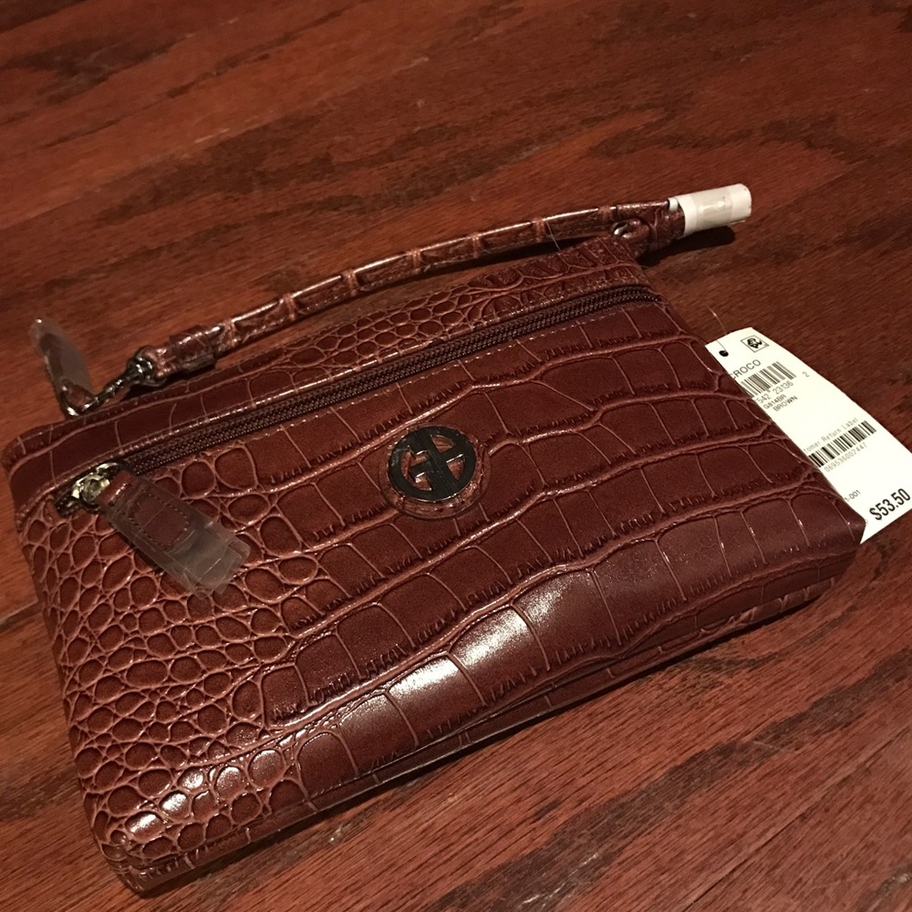 Faux Alligator Wristlet Bag NTW