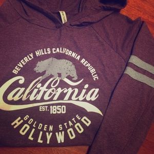 💥NWOT- Burgundy lightweight cropped sporty hoodie