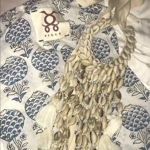 FIGUE Oceane shell and tassel necklace