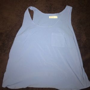 Simple blue sleeveless blouse