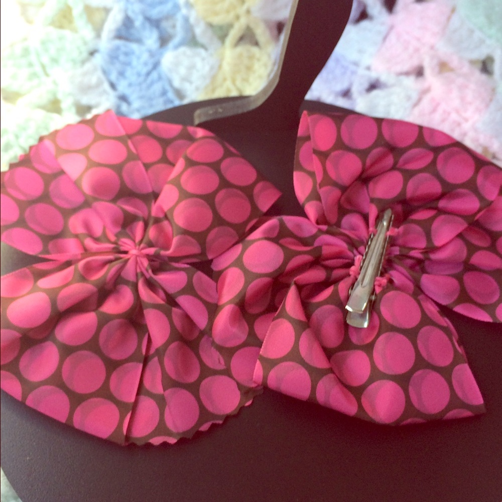 Polka Dot Bow Clips