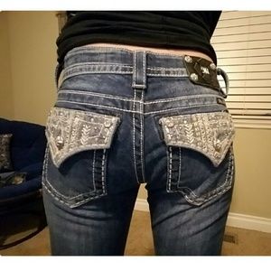 Miss Me - Rhinestone & Sequined Boot cut Jeans