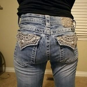 Miss Me - Easy Skinny Sequined and Rhinestone Jean
