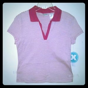 Extreme moves pink white stripes T-shirt top